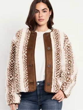 Old Navy Button-Front Sherpa Jacket